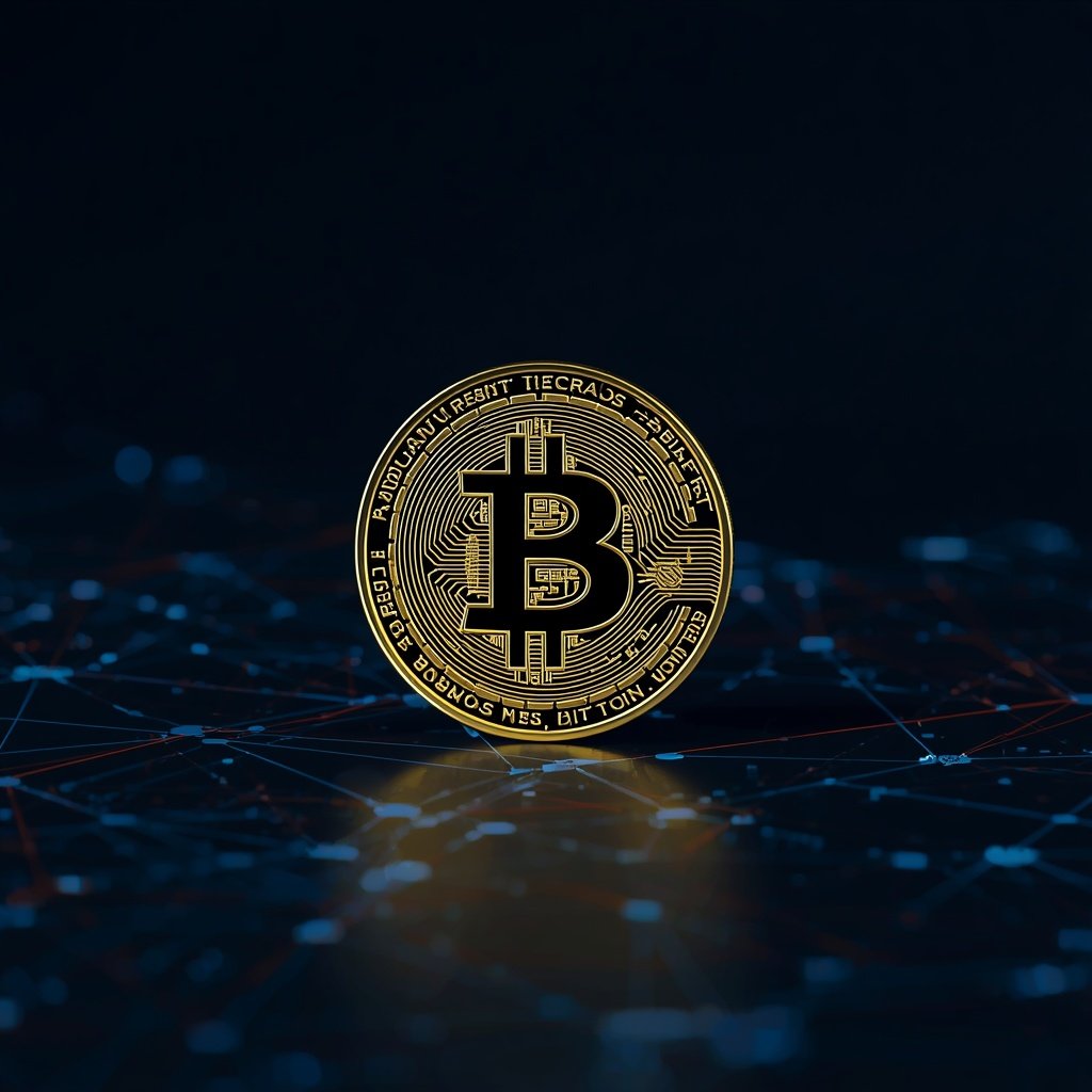 Bitcoin dourado representando a evolução e a valorização no mercado financeiro