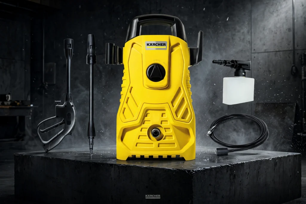 Lavadora de Alta Pressão Kärcher Compacta 1500 PSI com aplicador de detergente