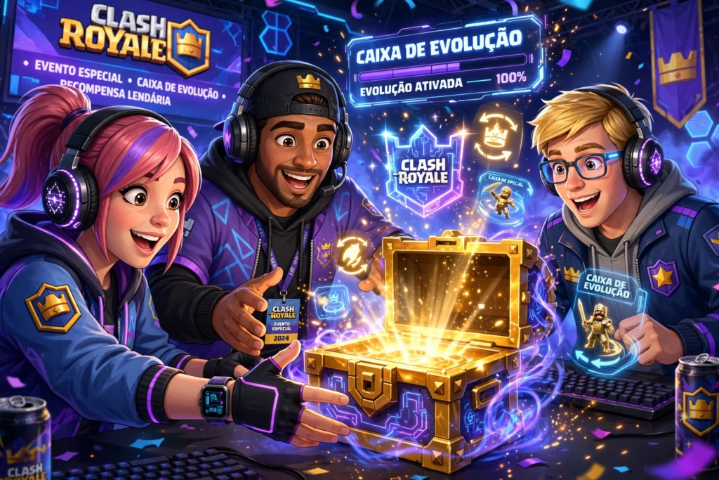 Jogadores de Clash Royale recebem Caixa de Evolução grátis na Semana Gamer da Vivo em parceria com a Supercell