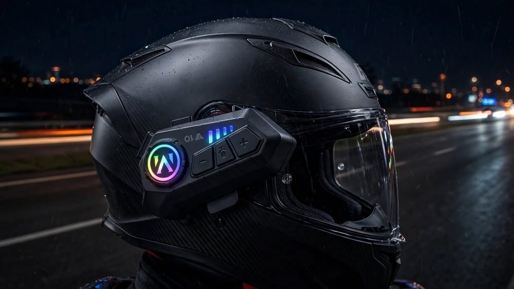 Fone de capacete Bluetooth NOVA Y10 com luz ambiente