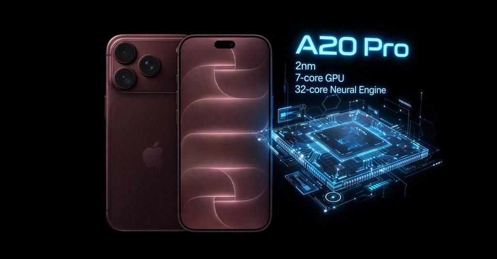 iPhone 18 Pro com chip A20 Pro e design premium